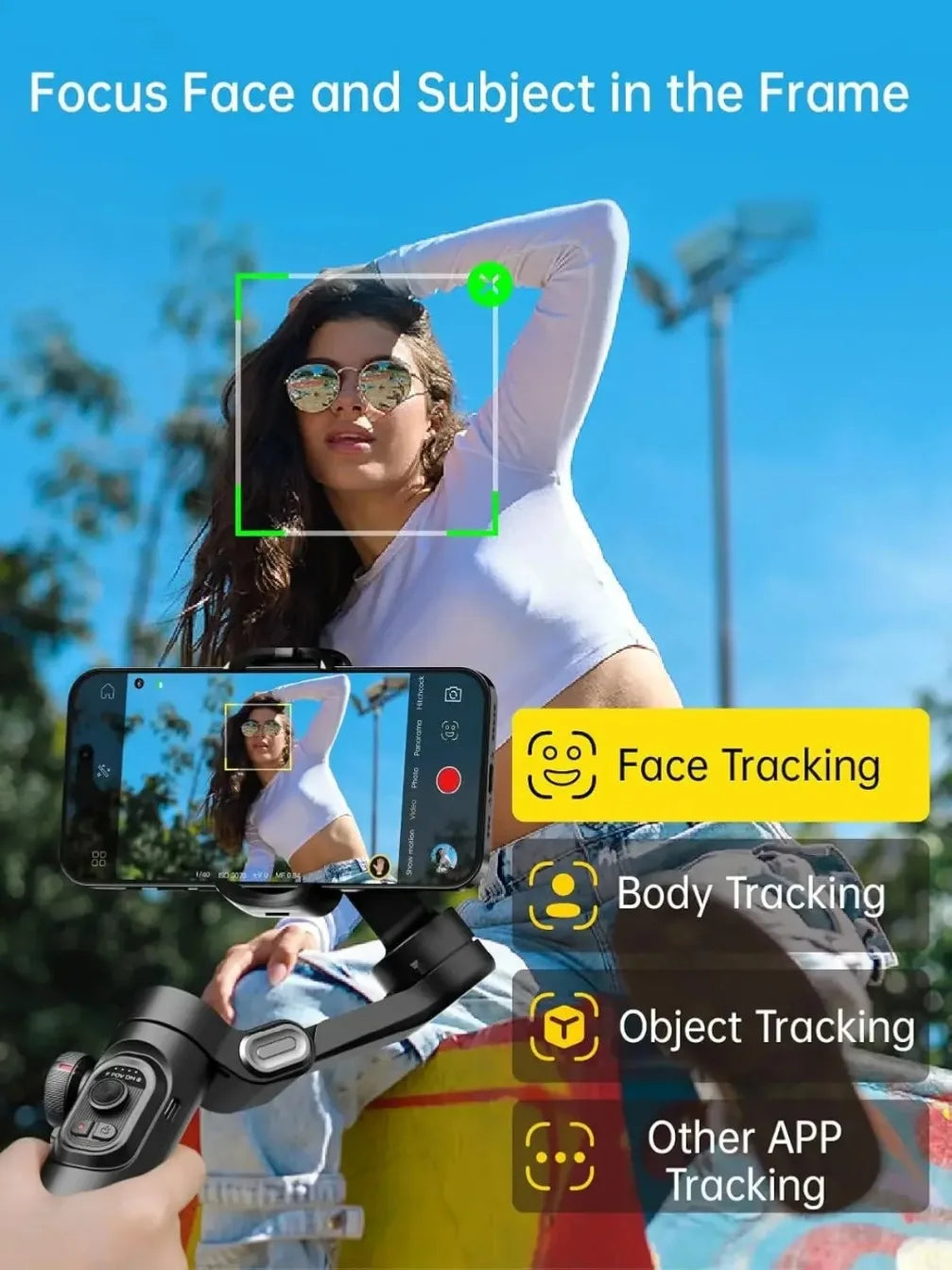 Folding Handheld Gimbal Smart XE 3-Axis Phone Gimbal Stabilizer with Focus Wheel for Ios Android Iphone 16-12 Vlog Stabilizer